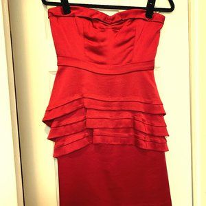 Red Strapless Cocktail Dress